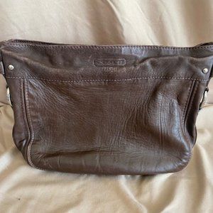 Coach Zoe Brown Leather Shoulder Handbag F1082-F14707
